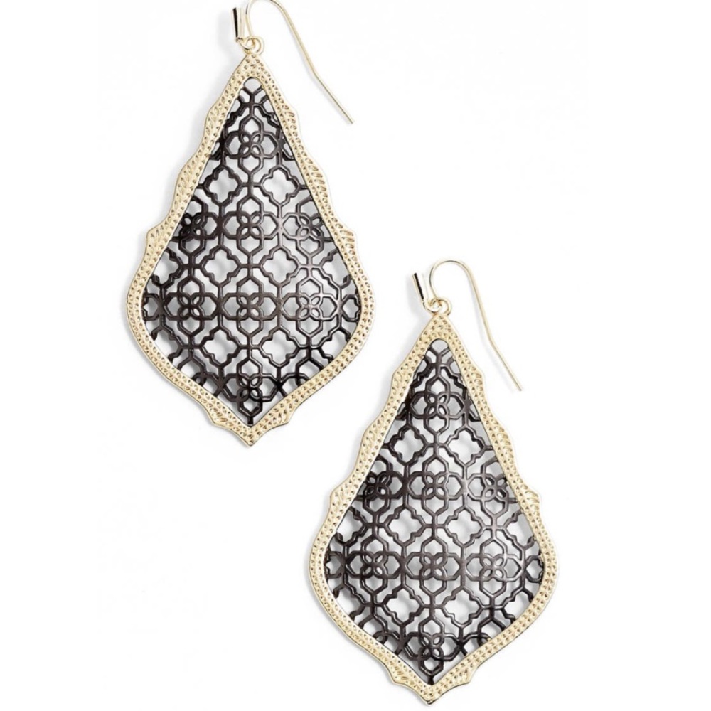 Adair earrings in gunmetal filigree and gold